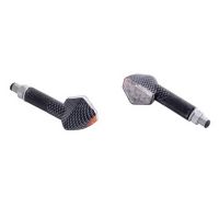 Moto blinkry Highway Hawk HEXAGON s dlouhou nožičkou, LED, E-mark, karbon (2ks)